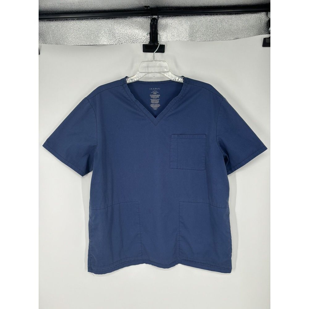 Jaanuu One Pocket Scrub Top Womens Large J86010 Navy Blue ESBC V Neck Pullover L